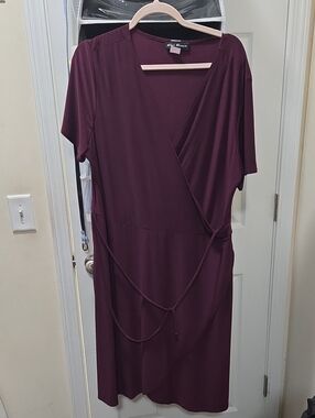 Star Vixen Deep Plum Wrap Midi Dress
